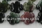 CFG1001 15.5 inches 16mm carved flower Indian Agate beads