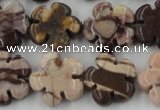 CFG1002 15.5 inches 16mm carved flower zebra jasper beads