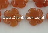 CFG1021 15.5 inches 16mm carved flower red aventurine beads