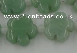 CFG1022 15.5 inches 16mm carved flower green aventurine beads