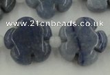 CFG1023 15.5 inches 16mm carved flower blue aventurine beads