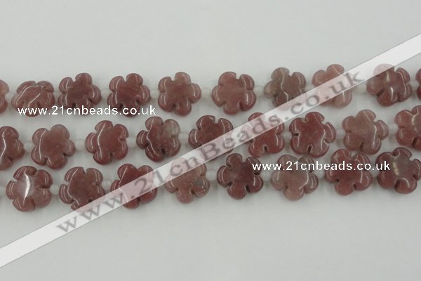 CFG1025 15.5 inches 16mm carved flower rhodochrosite beads