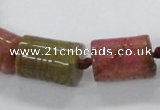 CFG1100 15.5 inches 15*20mm carved tube agate gemstone beads