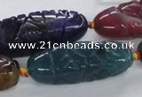 CFG1115 15.5 inches 12*35mm - 12*43mm carved rice agate beads