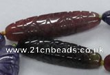 CFG1116 15.5 inches 13*50mm - 13*65mm carved rice agate beads