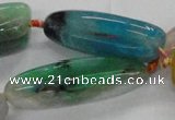 CFG1118 15.5 inches 15*40mm - 15*55mm carved rice agate beads