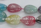 CFG1121 15.5 inches 15*20mm carved leaf agate gemstone beads