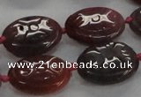 CFG1131 15.5 inches 18*25mm carved oval agate gemstone beads