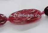 CFG1135 15.5 inches 20*40mm carved oval agate gemstone beads