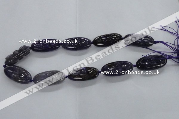 CFG1136 15.5 inches 20*40mm carved oval agate gemstone beads