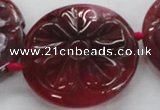 CFG1160 15.5 inches 45mm carved flower agate gemstone beads