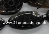 CFG1176 15.5 inches 20*40mm – 25*45mm carved freeform agate beads