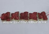 CFG1193 7.5 inches 40*45mm - 45*55mm butterfly druzy agate beads