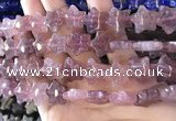 CFG1300 15.5 inches 15mm carved star strawberry quartz beads