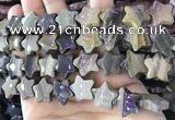 CFG1303 15.5 inches 15mm carved star silver leaf jasper beads