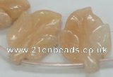 CFG14 15.5 inches 20*26mm carved leaf pink aventurine jade beads