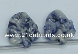 CFG15 15.5 inches 20*26mm carved leaf sodalite gemstone beads