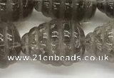 CFG1515 15.5 inches 15*20mm carved teardrop smoky quartz beads