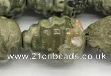 CFG1520 15.5 inches 15*20mm carved teardrop rhyolite gemstone beads