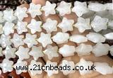 CFG1651 15 inches 14mm carved star Angola white quartz beads