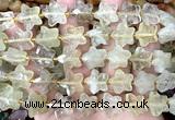 CFG1653 15 inches 14mm carved star lemon quartz beads