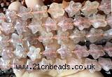 CFG1654 15 inches 14mm carved star strawberry quartz beads