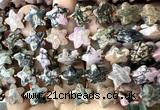 CFG1671 15 inches 14mm carved star rhodonite gemstone beads