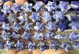 CFG1672 15 inches 14mm carved star blue spot stone beads