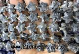 CFG1679 15 inches 14mm carved star black labradorite beads