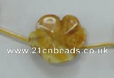 CFG17 15.5 inches 24mm carved flower yellow crazy lace agate beads