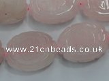 CFG206 15.5 inches 18*25mm carved oval rose quartz gemstone beads