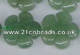 CFG218 15.5 inches 24mm carved flower green aventurine beads