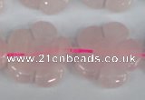 CFG219 15.5 inches 24mm carved flower rose quartz beads