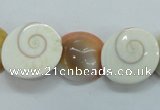 CFG22 15.5 inches 16*18mm carved flower shell gemstone beads