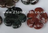 CFG220 15.5 inches 24mm carved flower Indian agate beads