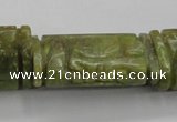 CFG224 15.5 inches 20*38mm carved flat column Korean jade beads