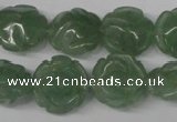 CFG231 15.5 inches 16mm carved flower green aventurine beads
