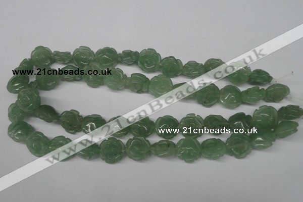 CFG231 15.5 inches 16mm carved flower green aventurine beads