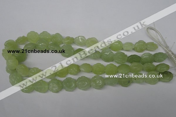 CFG233 15.5 inches 16mm carved flower New jade gemstone beads