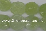 CFG234 15.5 inches 18mm carved flower New jade gemstone beads