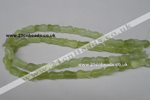 CFG237 15.5 inches 10*17mm carved flower New jade gemstone beads