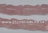 CFG238 15.5 inches 12*20mm carved flower rose quartz beads