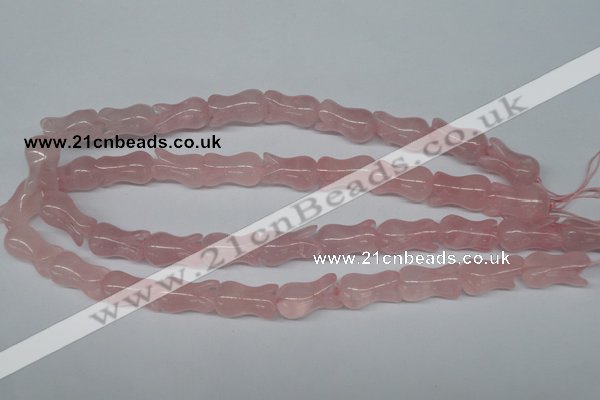 CFG238 15.5 inches 12*20mm carved flower rose quartz beads