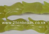 CFG240 15.5 inches 15*25mm carved flower olive jade gemstone beads