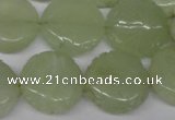 CFG250 15.5 inches 20mm carved coin New jade gemstone beads