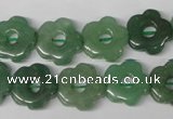 CFG255 15.5 inches 15mm carved flower green aventurine beads