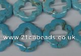 CFG256 15.5 inches 20mm carved flower turquoise beads