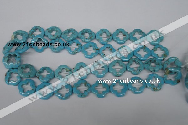 CFG256 15.5 inches 20mm carved flower turquoise beads