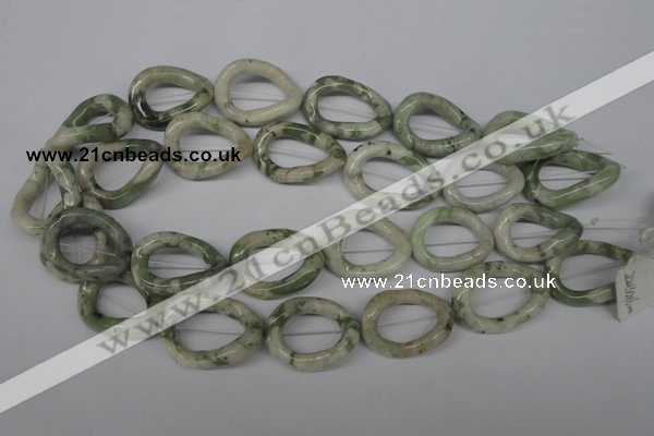 CFG270 15.5 inches 25*30mm carved oval peace stone beads