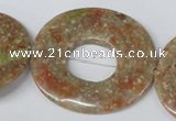 CFG282 15.5 inches 40*45mm carved oval unakite gemstone beads